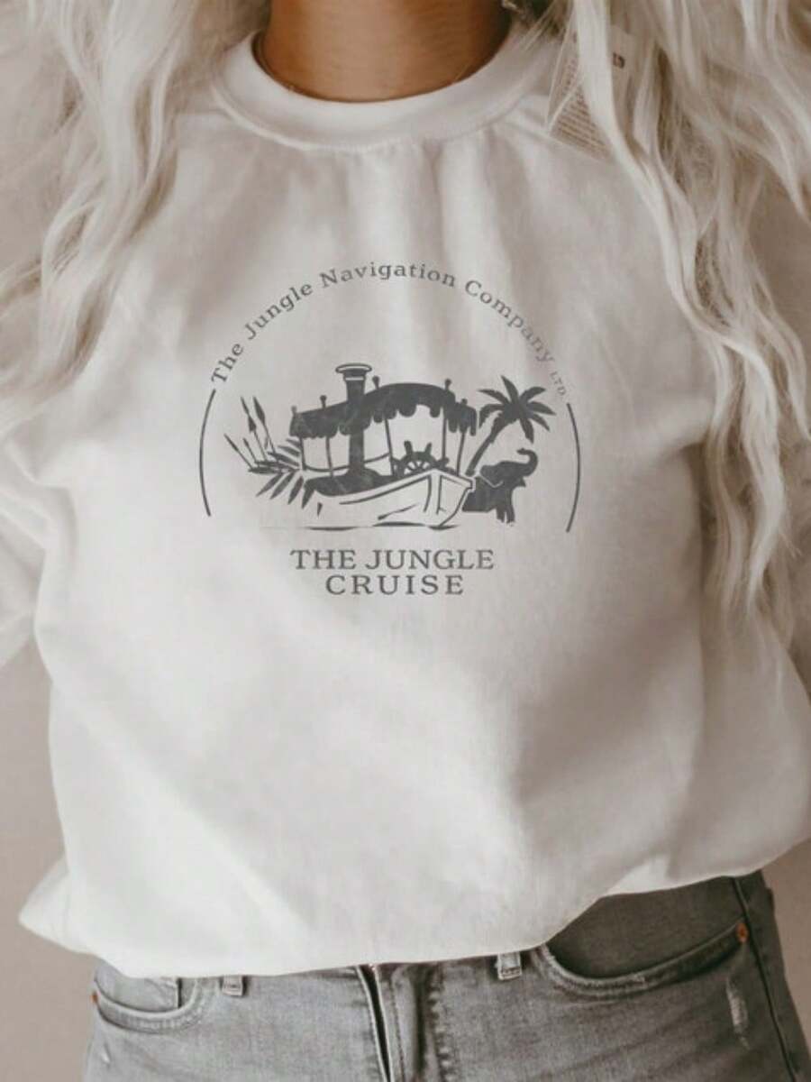 Jungle Cruise Sweatshirt, Disneyland Shirt,  World Shirt, Crew Neck - 黑色 - 查看 1