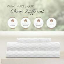 Linen Market - Juego de sábanas de 4 Piezas, Estampado, tamaño ,  Sage(Individual Gris claro punteado) - Multicolor - Ver 4