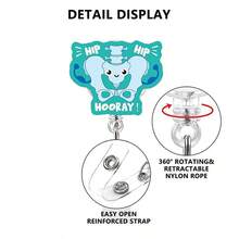 1pc Badge Reel, Medical Series Gifts For Doctors & Nurses, Retractable ID Badge Holder With Organ, Pill Bottle, Syringe, Blood Bag Designs - Multicolor - View 3