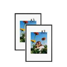 1pc/2pcs/3pcs Black Solid Wood Art Photo Frame, Modern Home Decor Minimalist Wall Hanging Frame, A4 With Stand, Can Be Placed Or Hung, 30x40cm, A3 Solid Wood Frame
