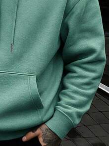 1 szt. męska bluza z kapturem z długim rękawem i jednolitym kolorem, odpowiednia do noszenia na co dzień i jako prezent dla przyjaciół, jesień/zima