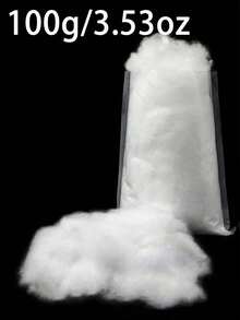 1pc 100g/300g/600g High Quality Polyester Fiber Filling, Premium PP Cotton, Silk Cotton, Feather Cotton Filler For DIY, Elastic Pillow Core Material, Polyester Fiber Filling For Wedding Decor, Pillow, Balloon, Candle Making, Packaging Cushion, Space Decoration, Art Craft - White - View 12