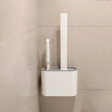 2-In-1 Silicone Toilet Brush - High Efficiency Multi-Purpose Toilet Base - 白色 - 查看 9