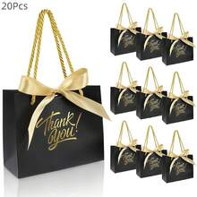 10pcs/1pc/20pcs White Gift Bags, Thank You Gift Bags With Handles, 5.5 X 2.36 X 4.7 Inches (Approx. 14 X 6 X 12 Cm) Mini Gift Paper Bags Bulk For Christening, Birthday, Wedding, Party, Valentine's Day Gift Boxes - Multicolor - View 12