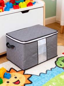 Set de 3/1 bolsa plegable para almacenamiento de ropa en el hogar, organizador de almacenamiento doméstico para ropa, ropa de cama, suéteres, almohadas y organización de armarios - Gris Claro - Ver 3