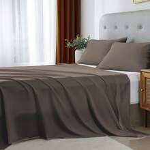 3/4 Pieces Sheet Set, Cooling Sheets For 3 Pieces Twin Sheet Set With Pillowcase, Full/Queen/King Size Bed Set With 4Pieces, Derived From Microfiber, Breathable & Soft, Deep Pocket Up To 16", Hotel Luxury Silky Bedding For Hot Sleepers - K02 - Xem 3