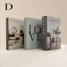 3件套豪华仿古书，逼真装饰书，适用于家居、办公室、卧室、酒店、咖啡厅、桌面装饰、摄影道具 - 彩色 - 查看 16