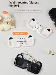 壁挂式眼镜收纳架，眼镜架，太阳镜收纳架，可爱猫咪造型眼镜框，床头眼镜架，无需钻孔，节省空间的眼镜展示架，免钻孔眼镜收纳架，适用于玄关、客厅 - 彩色 - 查看 11