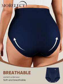 Morelect Women's High Waist Briefs, Shaping, Tummy Control, Skin-Friendly, Comfortable - Navy Blue - View 3