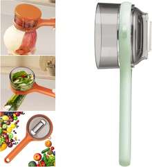 2-In-1 Orange Double Sided Kitchen Peeler Set With Case, Dual Blade Vegetable Fruit Tool With Protective Cover, Stainless Steel Handheld Peeler For Potato Apple Carrot, Manual Multi-Purpose Cooking Utensil (1PC) - Màu xanh Bạc hà - Xem 6