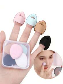 5pcs Beauty Box Of Mini Air Cushion Powder Puff Thumb Shaped Makeup Sponge For Applying Around Nose & Eye Area Ladies' Makeup Tool Random Color,Cheap,Stocking Stuffers,Makeup,Makeup Tools,Cheap Stuff,Gifts,Gifts For Women,Christmas Gifts - Multicolor - View 1