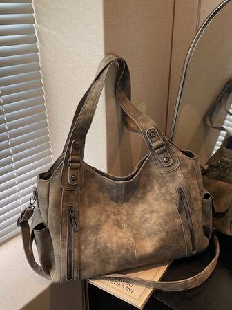 Bolso de mano grande de estilo minimalista retro para estudiantes/trabajo y viajes