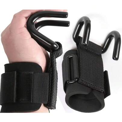 Luva Strap Com Gancho Garra Aço Musculação Treino Academia Par