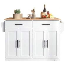 Serving Trolley With Folding Top, 120 X 46 (70) X 91 Cm, White, With Wheels And Interchangeable Wooden Feet, Ideal For The Kitchen And Dining Room. - White - View 1