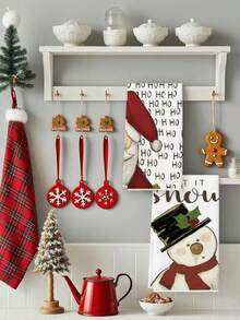 2pcs Christmas Gnome Kitchen Towels - Soft, Absorbent Microfiber Dish & Hand Towels For Holiday Decor, Perfect For Cooking, Baking & Cleaning - Black - View 8