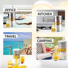 Exprimidor de jugo eléctrico portátil, carga USB, control de botón fácil, contenedor desmontable, extractor de jugo de frutas para el hogar, separador de jugo automático, adecuado para jugo fresco, regalo de vacaciones perfecto - Multicolor - Ver 11