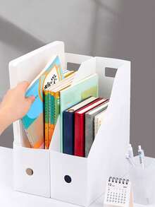 3/2/1个白色防水文件盒，桌面文件收纳盒，厨房用具收纳盒，橱柜分隔收纳盒，加厚可折叠简易文件收纳架，书架，适用于学生宿舍、书架、返校季、学习用品