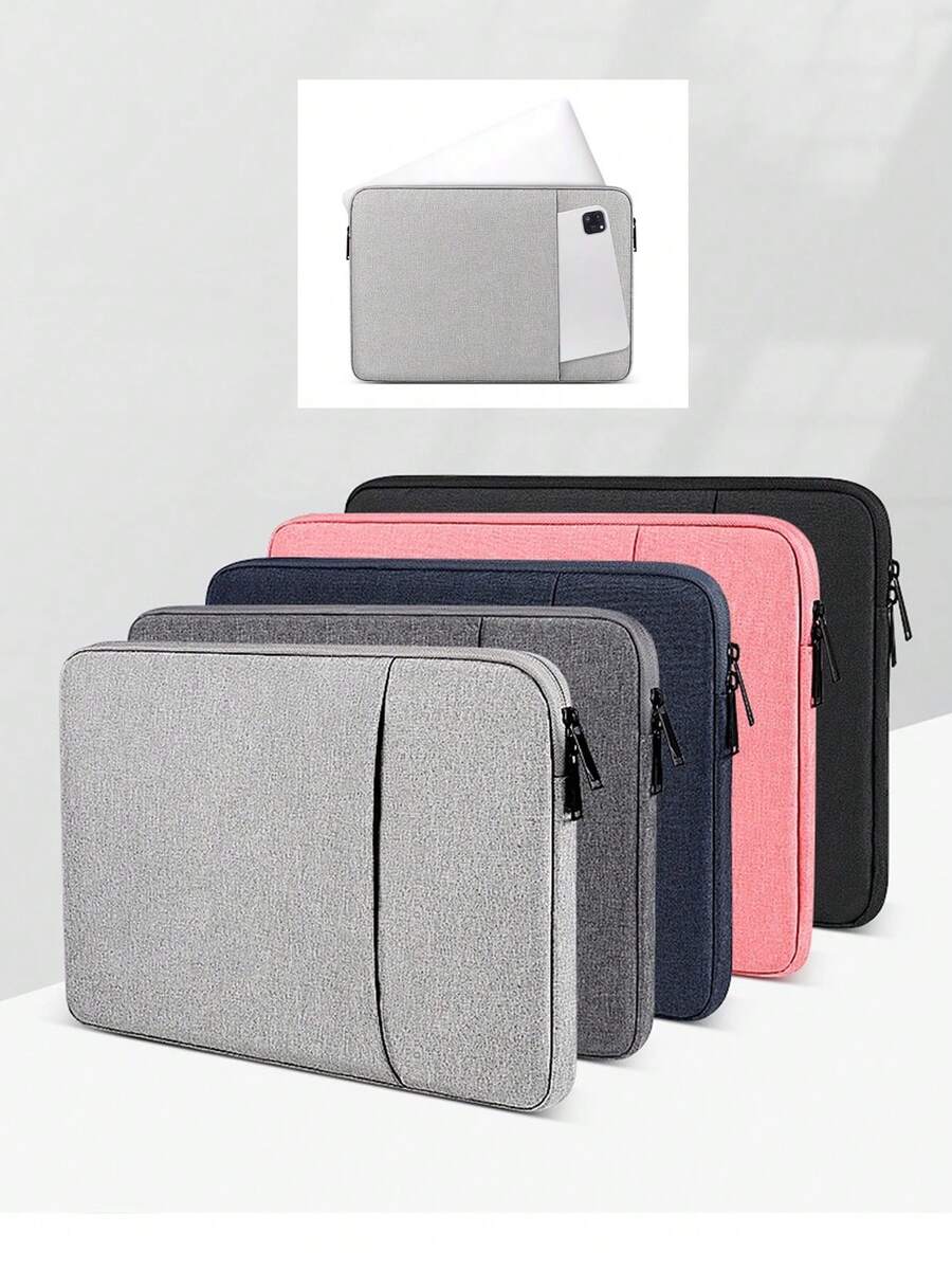 1Pc Laptop Sleeve Bag Compatible With 13/14/15/16 Inch MB Air/Pro/IPad/Surface/ /HP Computer Bag,Accessories Polyester Case With Pocket - Multicolor - View 1