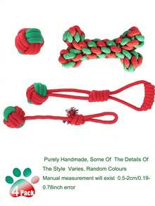7 Piece Christmas Dog Rope Toys, Dog Toys, Puppy Dog Rope Toys, Dog Pulling Rope, Puppy Teething Rope For Cleaning And Chewing Teeth, Prevents Dogs From Getting Bored, Christmas Gifts,Valentine's Day, Gifts For Cats/Dogs - Multicolor - View 10