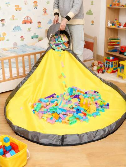 WHICHLIFE 1 st. stor hopfällbar leksakshink för barn - organiserar byggklossar, leksaker och smutsiga kläder - hållbar, lätt att rengöra och bärbar förvaringslösning för sovrum, vardagsrum och lekrum