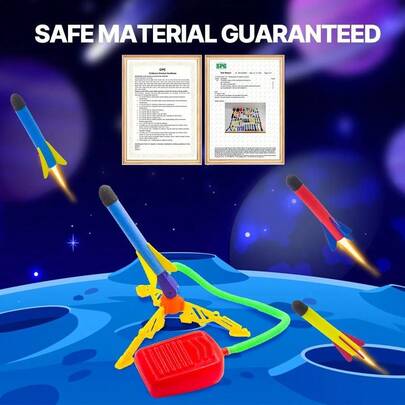 Toy Rocket Launcher For Kids, 6 Colorful Foam Rockets And Launcher Pad, Fun Outdoor Toy For Kids, Birthday Gift Toy...