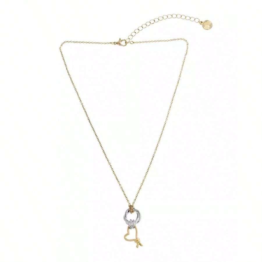 Two Tone Heart Knot Pendant Necklace |  | Women Pendant Necklaces - Hai tông màu - Xem 1