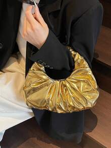 Cloud Pleated Handbag For Women, Versatile Convertible Crossbody Purse For Daily Errands, Shopping, And Travel.Ladies' Cloud Pleated Tote Bag, New Stylish Shoulder Crossbody Bag, Casual Handbag For Daily Use, Shopping, Travel.Bestseller In Art Exhibition Outfit Crush.This Puffy Cloud Pleated Handbag For Women Is A Textured Soft Tote Featuring An Adjustable Shoulder Strap, Designed As A Versatile Convertible Crossbody Purse Perfect For Daily Errands, Shopping, And Travel. Keywords: Cloud Handbag, Pleated Purse, Puffy Bag, Soft Tote Bag, Adjustable Shoulder Strap, Convertible Crossbody, Daily Use Bag, Shopping Tote, Travel Purse, Casual Handbag, Women's Accessory, Lightweight Bag, Ergonomic Purse, Minimalist Design, Street Style Bag, Farmer's Market Tote, Weekend Bag, Brunch Bag. - Vàng - Xem 4