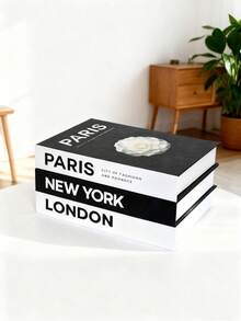 3pcs Luxury Faux Books, Realistic Decorative Books For Home, Office, Bedroom, Hotel, Cafe, Tabletop Decor, Photography Props