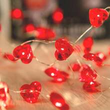 Valentine's Day Heart-Shaped LED Light String - 10/20 Leds, Indoor Fairy Lights, Suitable For Bedrooms, Weddings, Valentine's Day Gifts, Valentine's Day Decorations, Party Decorations - Multicolor - View 7