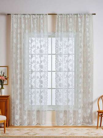 1pc Pastoral Dreamlike Decorative Sheer Curtain Panel