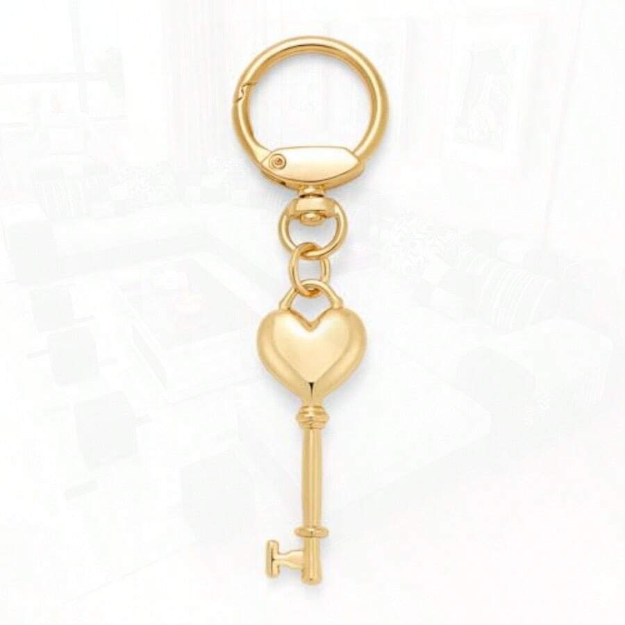 Gold Heart Keychain For Women Key Bag Charm For Handbags Keyring Charms Purse Dainty Jewelry - 如圖 - 查看 1