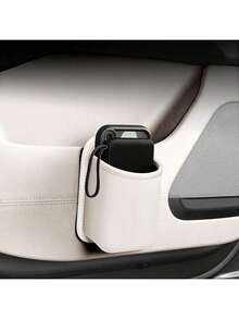 1pc Car Door Storage Rack, PU Leather Material, Multi-Functional Storage Organizer With Phone Holder, Trash Can, Tissue Box, Waterproof Lining - Anti-Slip & Anti-Spill, Fits Car Armrest Slot, Suitable For Family Travel, Daily Commute And Most Car Models - Multicolor - View 2