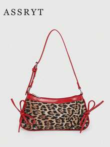 1pc Retro Lace Up Bow Decor Crossbody Shoulder Armpit Satchel Bag, Suitable For Dates, Outings, Parties, Fashionable Bow Purse For Women, Halloween Purse Perfect For Fancy Party Halloween Fashion & Gothic Fashion - 彩色 - 查看 2