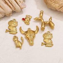 1 pieza Colgante de acero inoxidable con diseño de cebra y cachorro, versátil y de moda - 31 colgantes - Ver 4