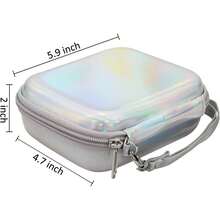 Frankmate - Funda de transporte pequeña rígida para Fujifilm  Mini Link para impresora de teléfono inteligente, funda protectora de EVA, bolsa de almacenamiento para cable de viaje (plateado - Plata deslumbrante - Ver 9
