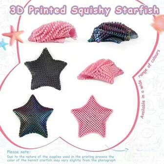 3D Printed, Movable Gradient Green Starfish, Articulated Modular Design Stress Relief Desktop Decor