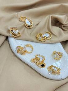 Kit 4  Style Rings Wholesale Varnish Bath Jewelry - 金色 - 查看 9