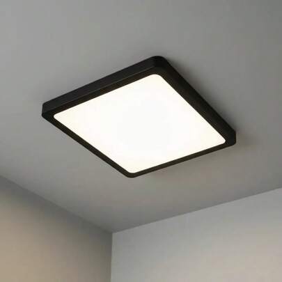 Plafon LED Sobrepor 25W Preto | Bivolt Quadrado | Instalação Rápida