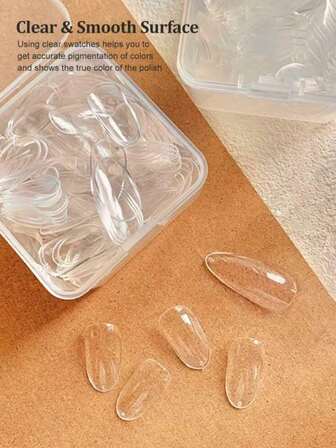 120pcs Nail Art Plate Display Practice Nails, Japanese Short Square Oval Almond Shape Transparent Display Practice Color Card Nail Accessories, Beginner Nail Salon Practice Nail Supplies