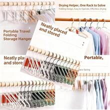 New Genérico Foldable Coat Hanger Folding Hangers Space Saving for Clothes Portable Travel Hangers Space Saving Fold in Half Design Lightweight Plastic Hangers for Coat and Clothing Pink 10Pcs - Rosa - Ver 1