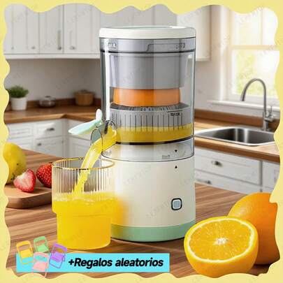Exprimidor de jugo eléctrico portátil, carga USB, control de botón fácil, contenedor desmontable, extractor de jugo de frutas para el hogar, separador de jugo automático, adecuado para jugo fresco, regalo de vacaciones perfecto