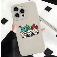 2026 nueva funda de teléfono mate, funda de teléfono con gnomos lindos usando gorros navideños y luces, texto "Todo está bien" para  17 14 Pro Max  17 13  17 12  Galaxy S23 S22 S21 funda de protección para teléfono, funda de pareja, regalo para novio novia, regalo de vacaciones - Blanco antiguo - Ver 7