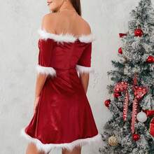 The Latest Model In 2025Women Mrs Claus Costume Christmas Santa Dress Santa Claus Dreses Hooded Christmas Dresses Fancy Dress Cosplay Outfit - Ba Red - View 11