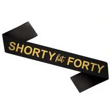 40岁生日“SHOPTY Hot FORTY”流苏 - 黑金闪光，完美搭配相机和派对装饰，生日派对配饰 | 闪亮流苏，生日派对装饰 - 多色 - 查看 1