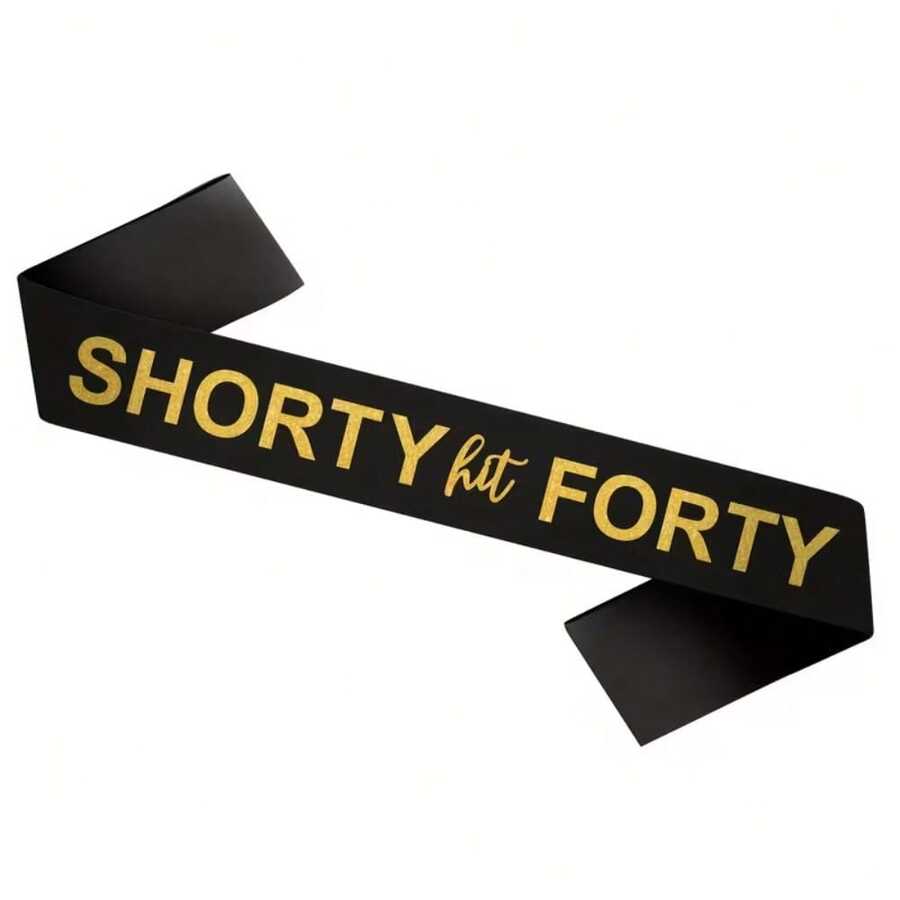 40岁生日“SHOPTY Hot FORTY”流苏 - 黑金闪光，完美搭配相机和派对装饰，生日派对配饰 | 闪亮流苏，生日派对装饰 - 多色 - 查看 1