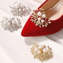 2 pezzi Decorazioni stile fatato per tacchi alti per mocassini/Mary Jane/scarpe da sposa, accessori fai-da-te per feste, occasioni formali e uso quotidiano, brillanti e accattivanti - Multicolore - Visualizzare 9