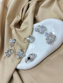 Kit 4  Style Rings Wholesale Varnish Bath Jewelry - Bạc - Xem 2