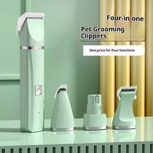 New 4-In-1 Electric Pet Grooming Clipper, Cat Paw Hair Trimmer, Dog Shaver, Rechargeable Cordless Pet Grooming Kit With Replaceable Blades - Multicolor - View 5