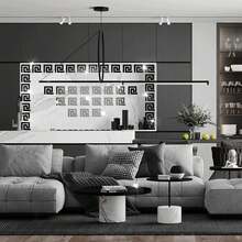 OUTANA 10/20-Piece Home & Living Self-Adhesive Removable Clip-On Mirror Wall Decals Waterproof, Moisture-Resistant, And Easy-To-Clean Home Stickers Ideal For Living Rooms, Bathrooms, Kitchens, Bedrooms, Cabinet Edges, Windows, Offices, And Gym Wall Decor DIY Decorative Mirrors Available In Gold/Silver/Black Perfectly Complements Room Decor, Accents Window Walls, And Serves As Decorative Mirror Panels For Wainscoting