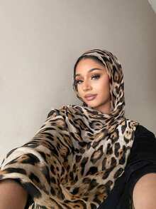 1pc Women's Bohemian Leopard Print Headscarf, High-Quality Digital Print Versatile Soft & Breathable Scarf/Shawl, Elegant Multifunctional Sun Protection Wrap, Suitable For Daily Wear - Multicolor - View 10
